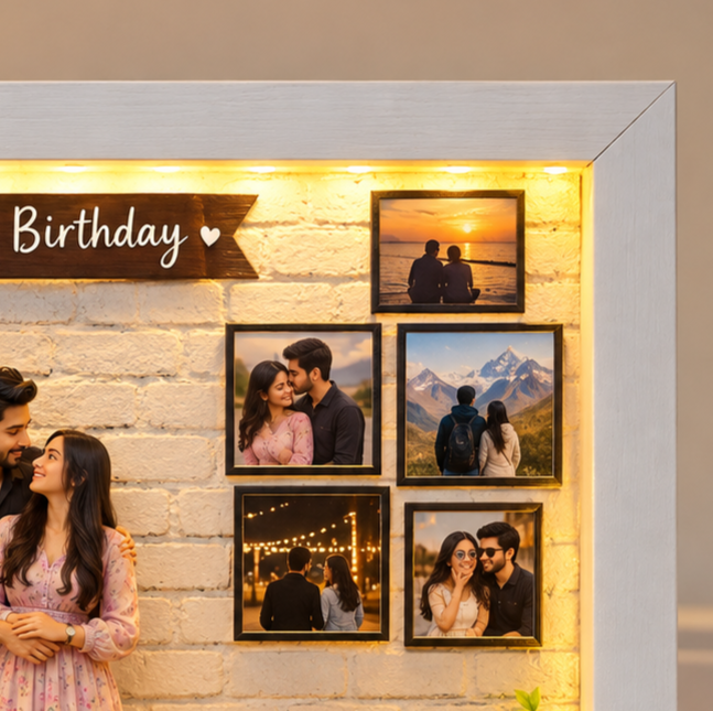 Personalized 3D LED Birth Announcement Shadow Box Frame